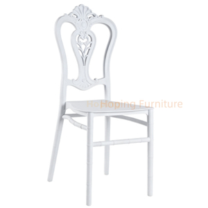 Plastic Square Ornate Carved Back Chiavari Chair Stackable Bamboo Leg Wedding Banquet Chair