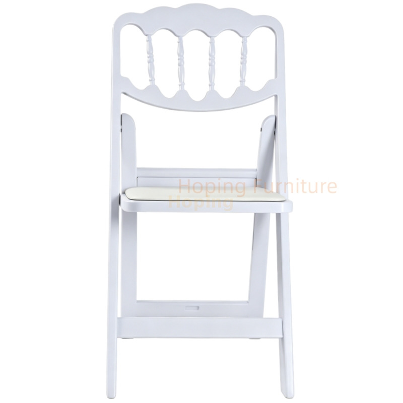 White Plastic Folding Chair Slatted Back Portable Outdoor Banquet Dining Chair Hotel Cheap Chair Plastic Frame Wedding Chair Banquet Dining Chair