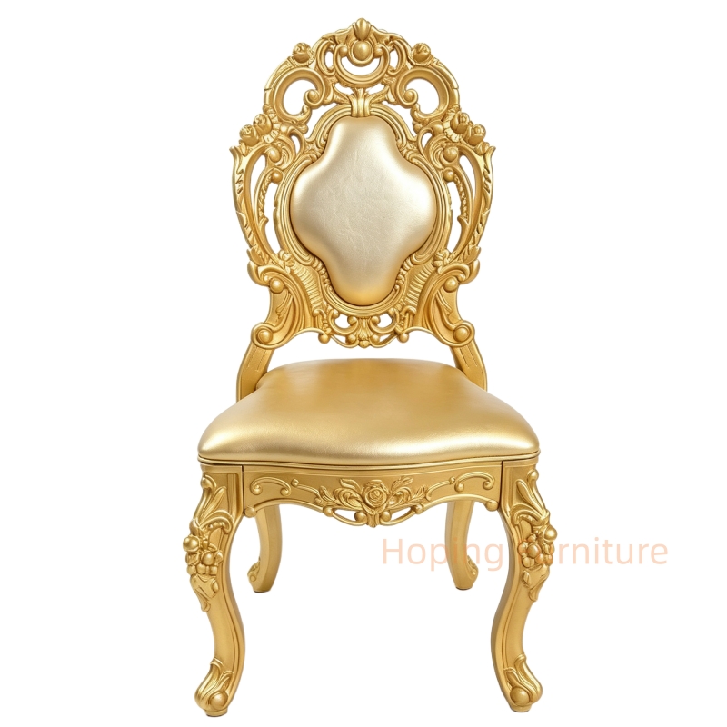 Plastic Furniure European Hollow Floral Carved Back Wedding Banquet Chair for Wedding Event Restaurant Dining Chair