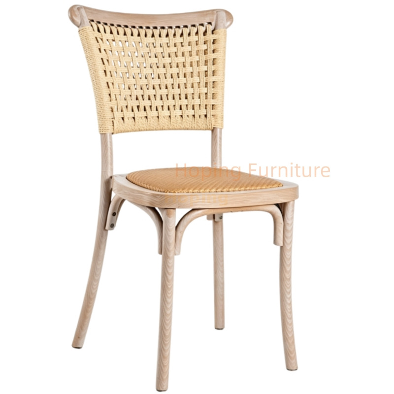 Imitation Rattan Plastic Dining Chair Vintage Wicker Back Cafe Side Chair Simple Style Chaise En Plastique Square Back Chair Restaurant Banquet Dining Chair