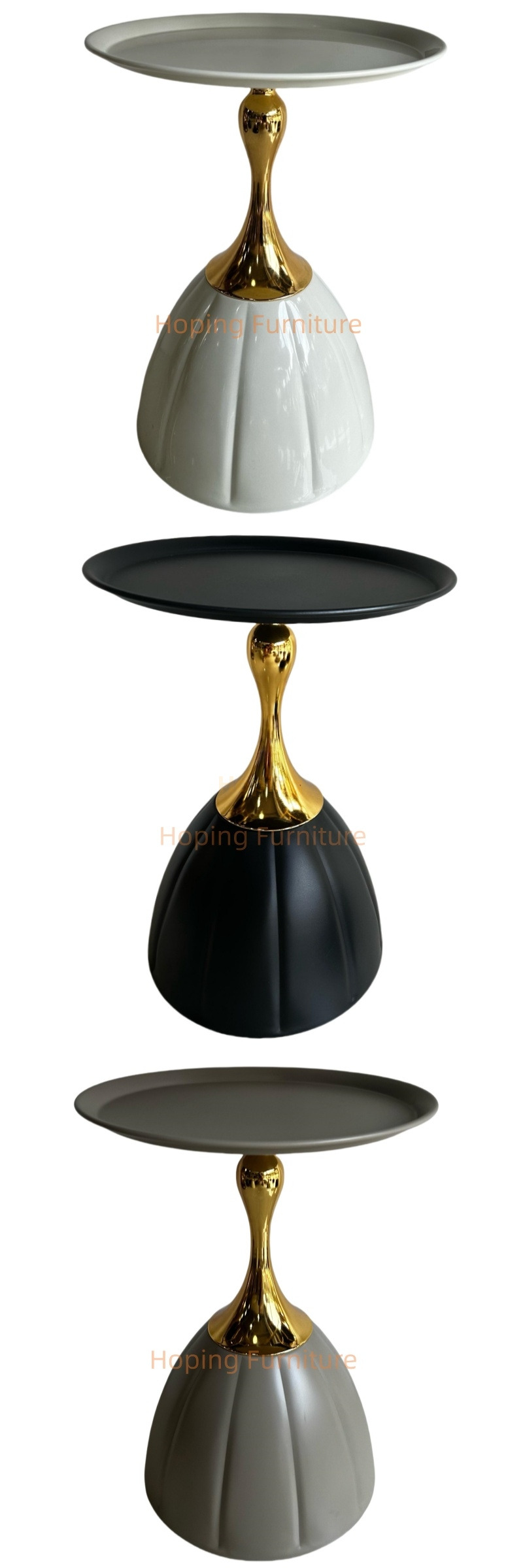 Stainless Steel Frame with Dark Marble Top Carved Gold Pedestal Round Coffee Table Home Furniture Restaurant Furniture