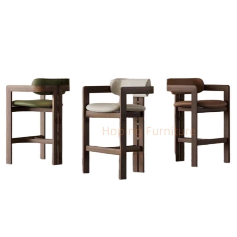 Minimalist Solid Wood Dining Chair White Velvet Upholstered Accent Chair for Home Restaurant Garden Home Bar Furniture High Chair Bar Stools