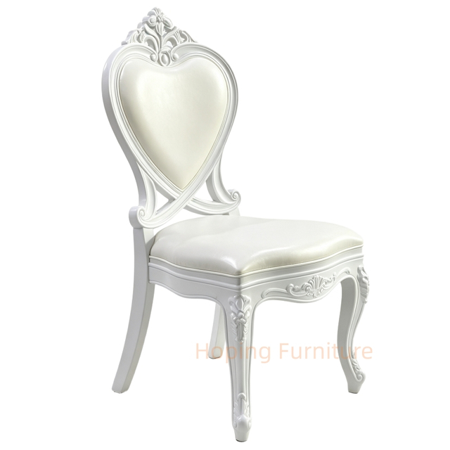 European Restaurant Chair Hotel Wedding Dining Furniture Elegant Heart Back Dining Chair Stylish Plastic Wedding Chair Banquet Event Chair