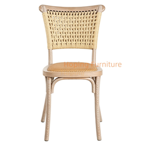 Imitation Rattan Plastic Dining Chair Vintage Wicker Back Cafe Side Chair Simple Style Chaise En Plastique Square Back Chair Restaurant Banquet Dining Chair