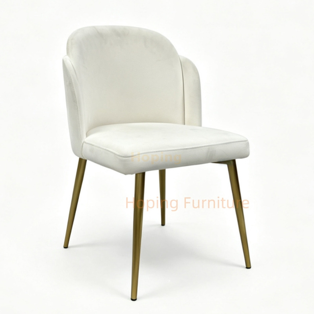 Modern Luxury Velvet Dining Chair with Gold Metal Legs Upholstered Accent Side Chair for Dining Room Cafe Bedroom Chair