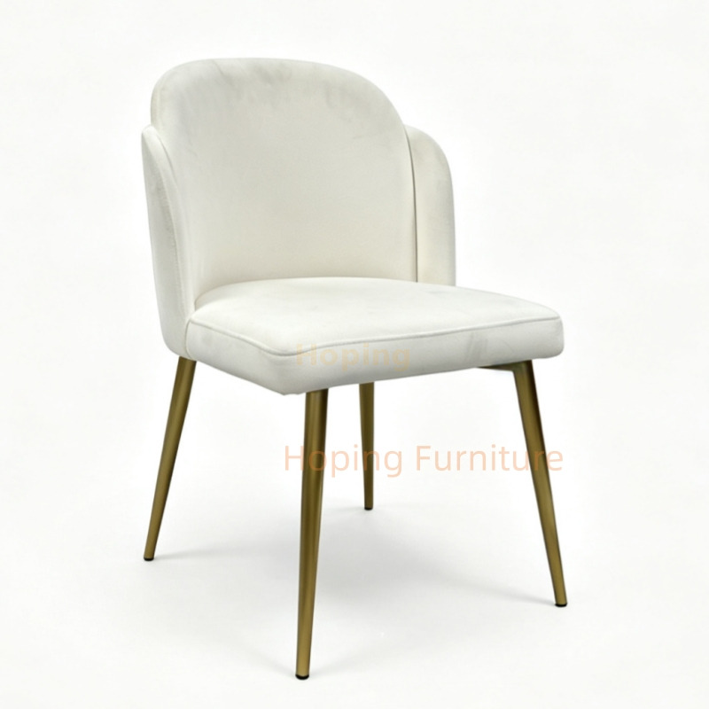 Modern Luxury Velvet Dining Chair with Gold Metal Legs Upholstered Accent Side Chair for Dining Room Cafe Bedroom Chair