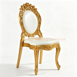 Hot Sale Gold Royal Wedding Chair Luxury Oval Back Event Banquet Dining Chair