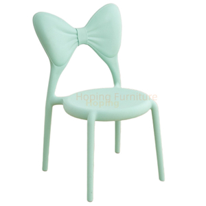 Play Style Plastic Kids Chair Artistic Bow Back Design for Daycare & Kid Party Customized Back Design Pastel Green Wedding Chair for Restaurant Kid Dining Room