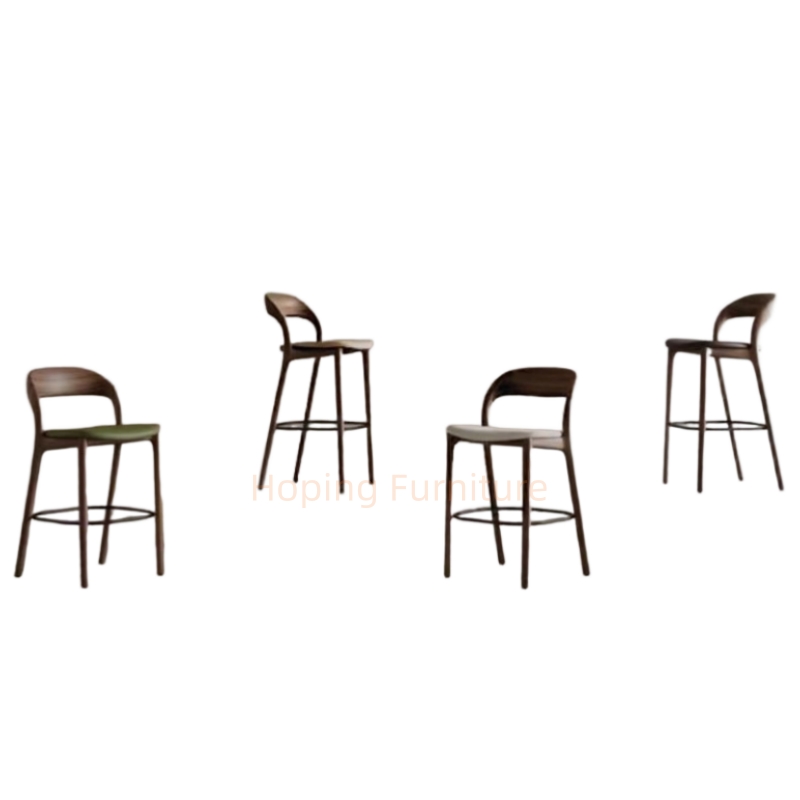 Solid Wood Counter Stool Ergonomic Saddle Seat Bar Stool for Kitchen Cafe Hotel Banquet Event Bar Furniture Bar Chair