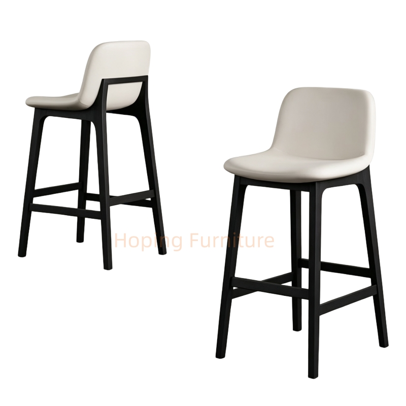 Solid Wood Counter Stool Ergonomic Saddle Seat Bar Stool for Kitchen Cafe Hotel Banquet Event Bar Furniture Bar Chair
