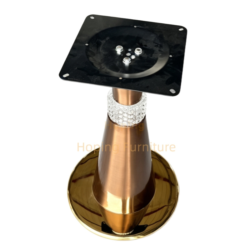 Foshan Furniture Round Function Table Vintage Metal Base LED Mood Lighting Column Integrated Bluetooth Sound System High Quality Side Table