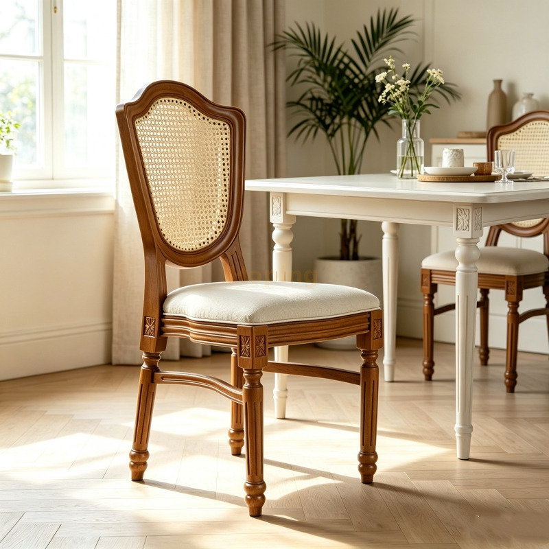 Faux Wood Plastic Dining Chair Imitation Rattan Shield Back Event Chair for Wedding Party Restaurant Outdoor Chair