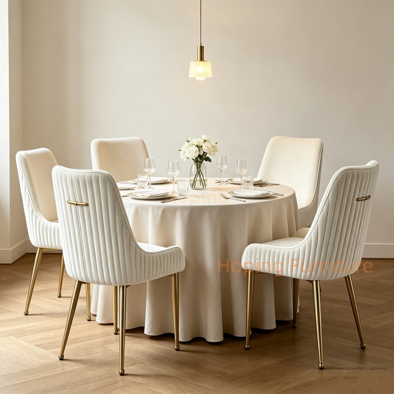 High Quality Upholstered Velvet Dining Chair Gold Leg Luxury Side Chair for Dining Room Stainless Steel Chair with Cushion for Restaurant Banquet Hotel Wedding