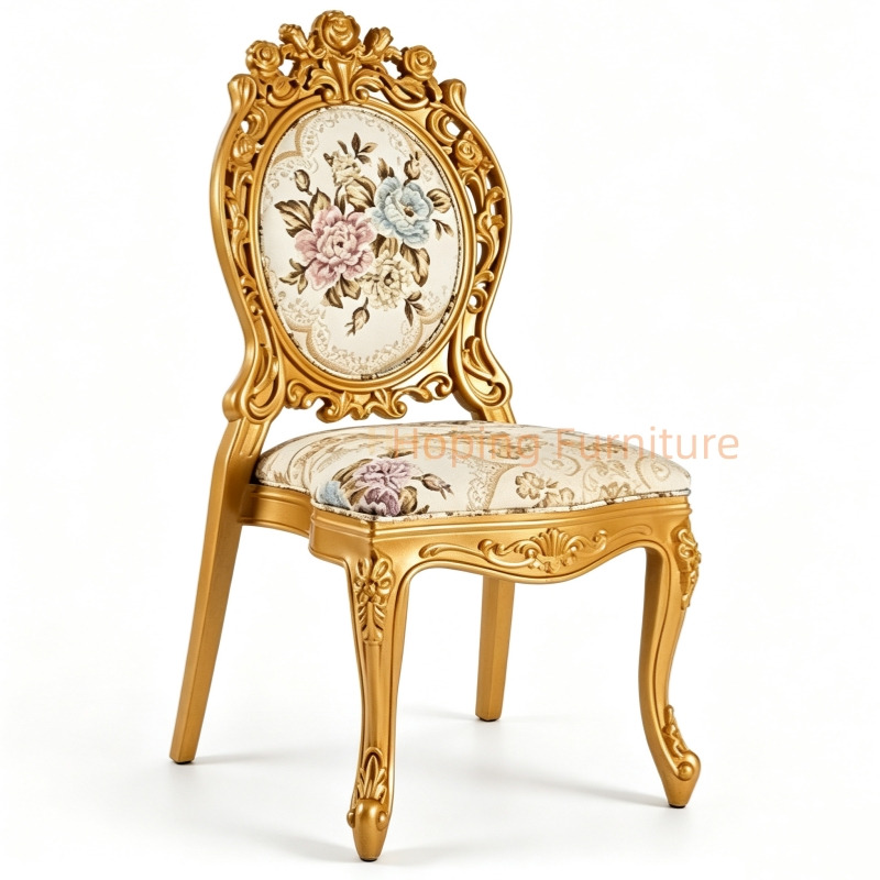 Hot Sale Gold Royal Wedding Chair Luxury Oval Back Event Banquet Dining Chair