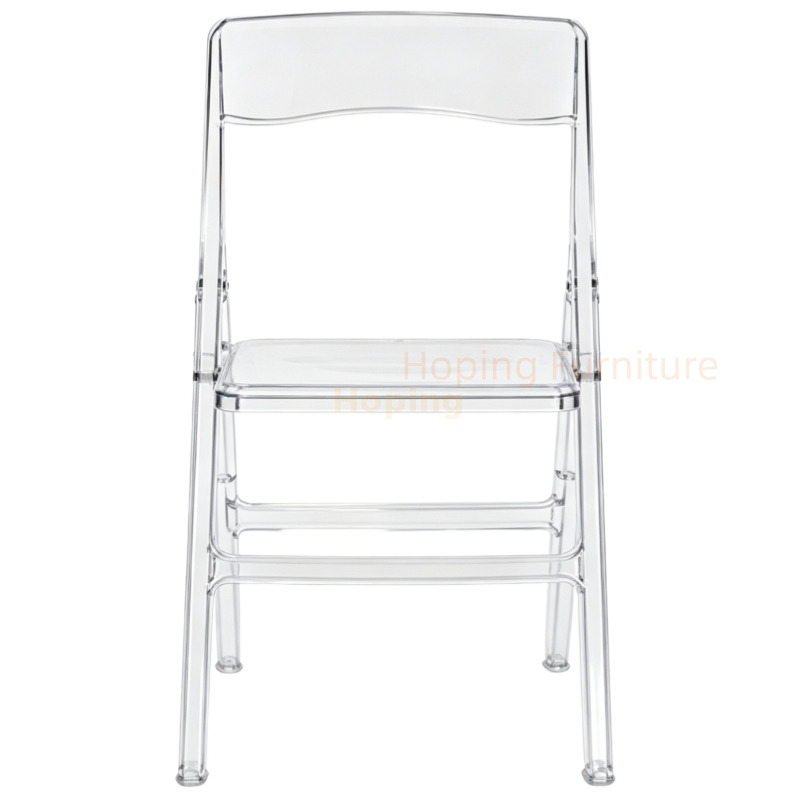 All Acrylic Folding Chair Clear Transparent Event Banquet Chair Elegant Foldable Resin Chair for Weddings and Events