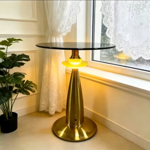 Conical Metal Stand Lighted Bluetooth Music Coffee Table Metal Side Tables for Living Room and Hotel