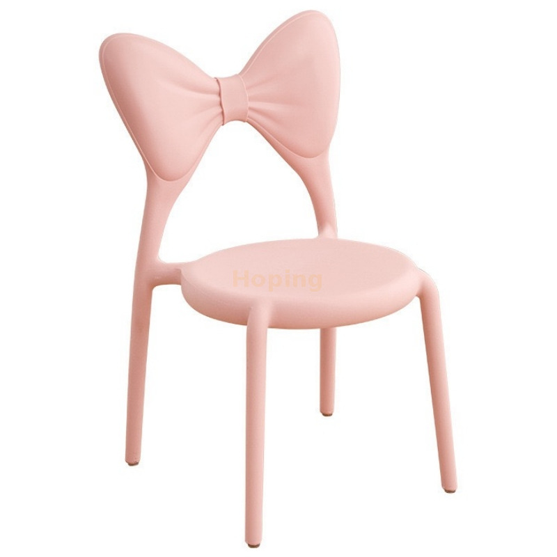 Play Style Plastic Kids Chair Artistic Bow Back Design for Daycare & Kid Party Customized Back Design Pastel Green Wedding Chair for Restaurant Kid Dining Room