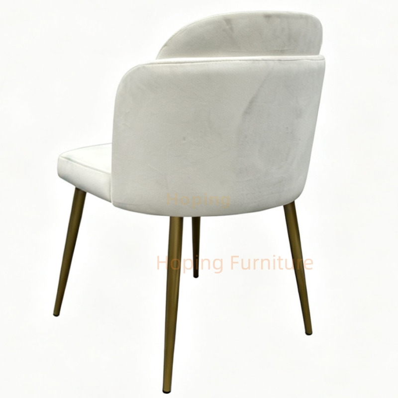 Modern Luxury Velvet Dining Chair with Gold Metal Legs Upholstered Accent Side Chair for Dining Room Cafe Bedroom Chair