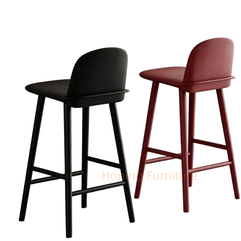 Solid Wood Counter Stool Ergonomic Saddle Seat Bar Stool for Kitchen Cafe Hotel Banquet Event Bar Furniture Bar Chair