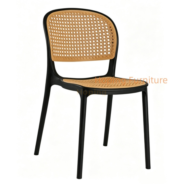 Wholesale Plastic PE Rattan Wicker Backrest Patio Side Chair Modern Outdoor Garden Hotel Furniture Leisure Banquet Restaurant Chair