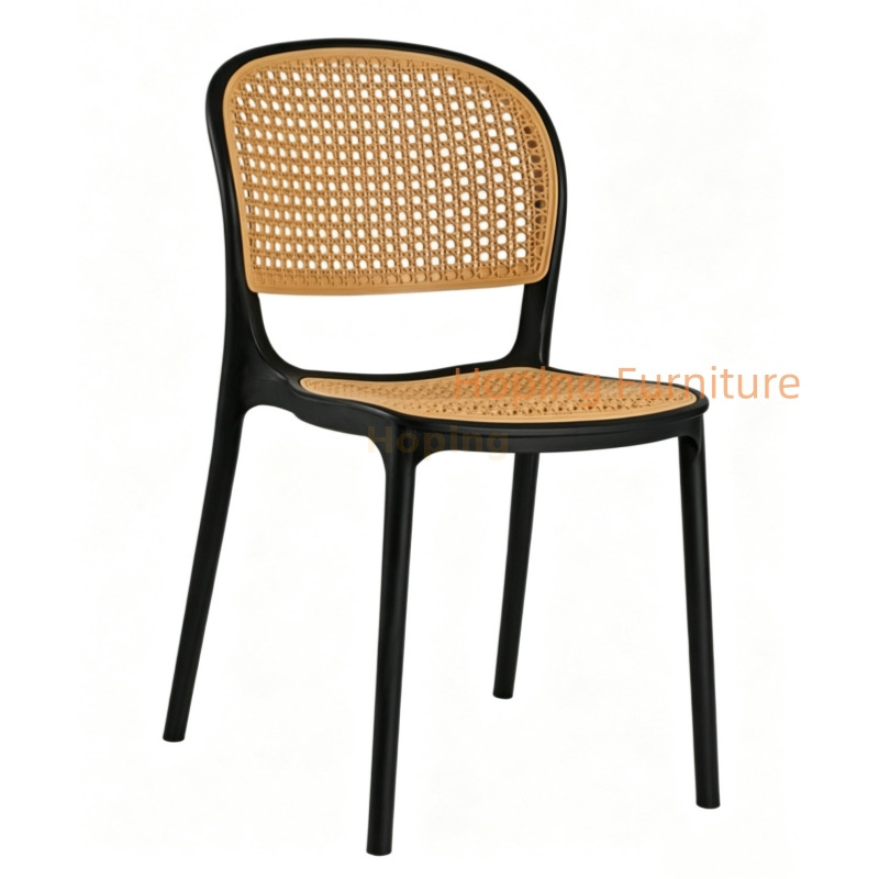 Wholesale Plastic PE Rattan Wicker Backrest Patio Side Chair Modern Outdoor Garden Hotel Furniture Leisure Banquet Restaurant Chair