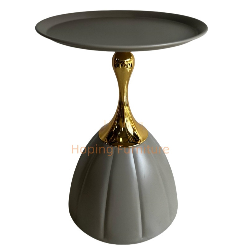 Wholesale Cheap White Fluted Base Tray Top Sofa Side Table Simple Table