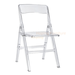 All Acrylic Folding Chair Clear Transparent Event Banquet Chair Elegant Foldable Resin Chair for Weddings and Events