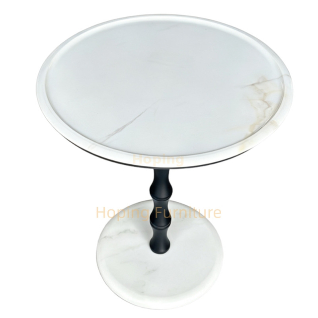 Round Metal Pedestal Side Table Black Twist Stem Accent Table for Event Home Decor Coffee Table