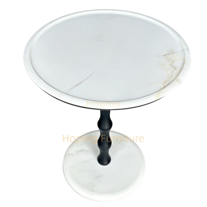 Round Metal Pedestal Side Table Black Twist Stem Accent Table for Event Home Decor Coffee Table