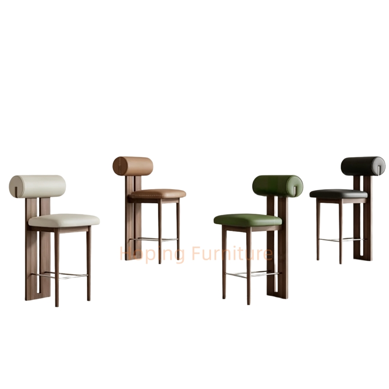 Minimalist Solid Wood Dining Chair White Velvet Upholstered Accent Chair for Home Restaurant Garden Home Bar Furniture High Chair Bar Stools