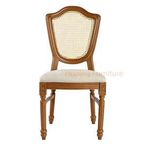 Faux Wood Plastic Dining Chair Imitation Rattan Shield Back Event Chair for Wedding Party Restaurant Outdoor Chair