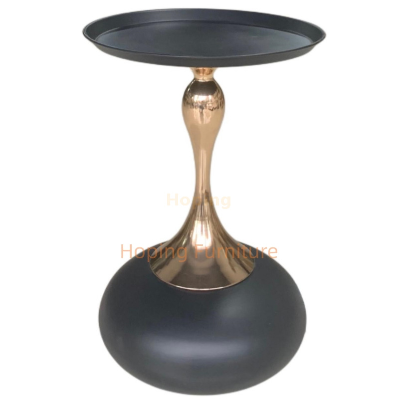 Tripod Curved Leg Black Stone Round Coffee Table Curved Golden Support Side Table Bedroom Nightstand Sofa End Table