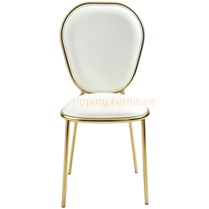 Modern Golden Metal Frame Rounded Curved Back Upholstered Dining Chair Light Quality Classic Chair for Hotel Banquet Wedding Furniture Restaurant Chairs