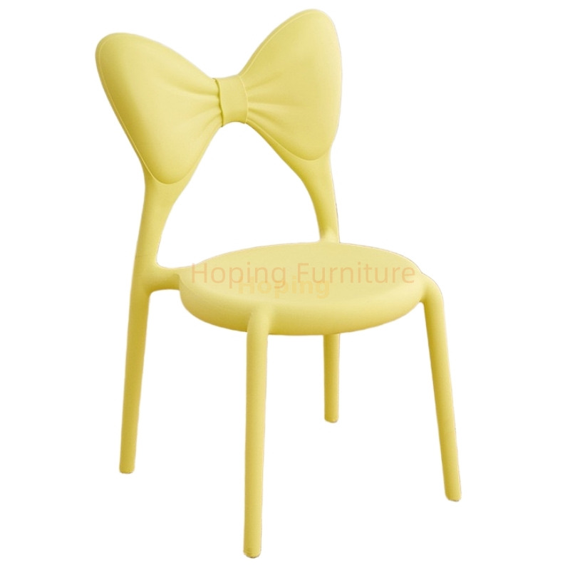 Play Style Plastic Kids Chair Artistic Bow Back Design for Daycare & Kid Party Customized Back Design Pastel Green Wedding Chair for Restaurant Kid Dining Room