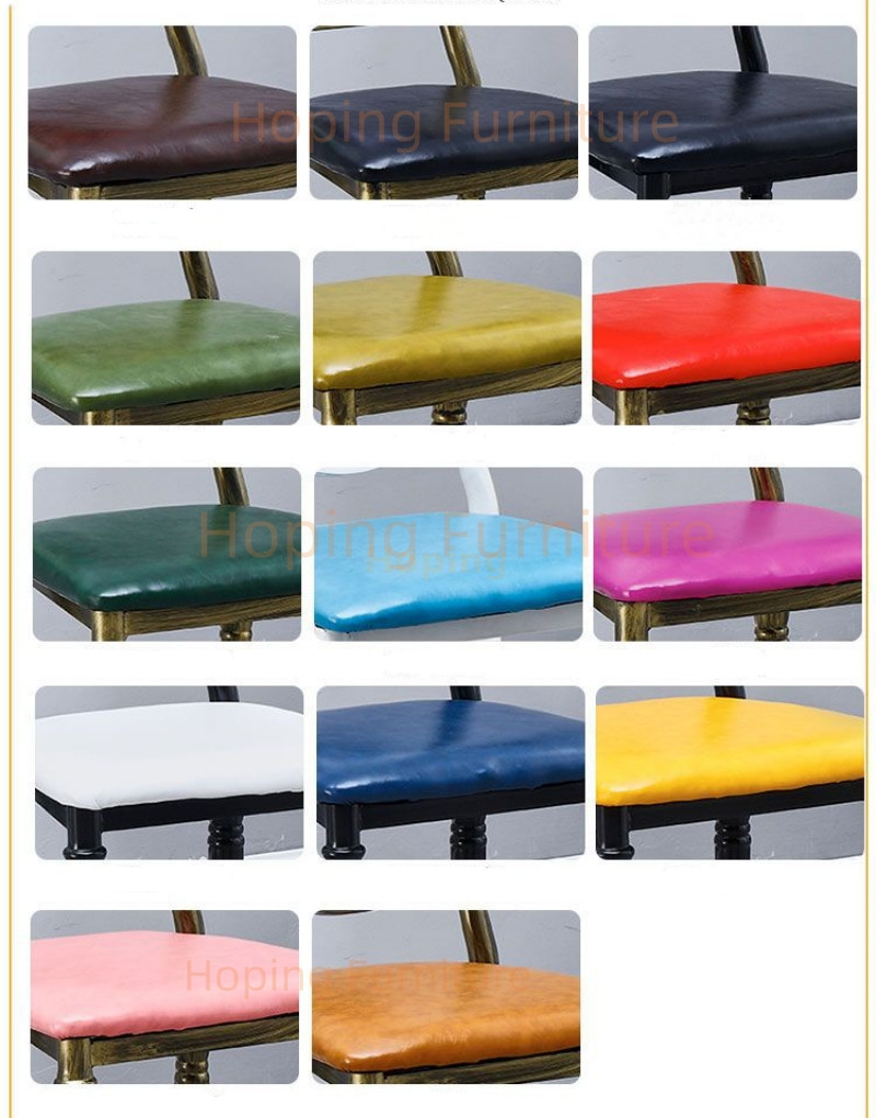 Vintage Distressed European Dining Chairs Retro Upholstered Side Chairs for Milk Tea Nail Salon Cafe Hot Pot BBQ Restaurant Chairs